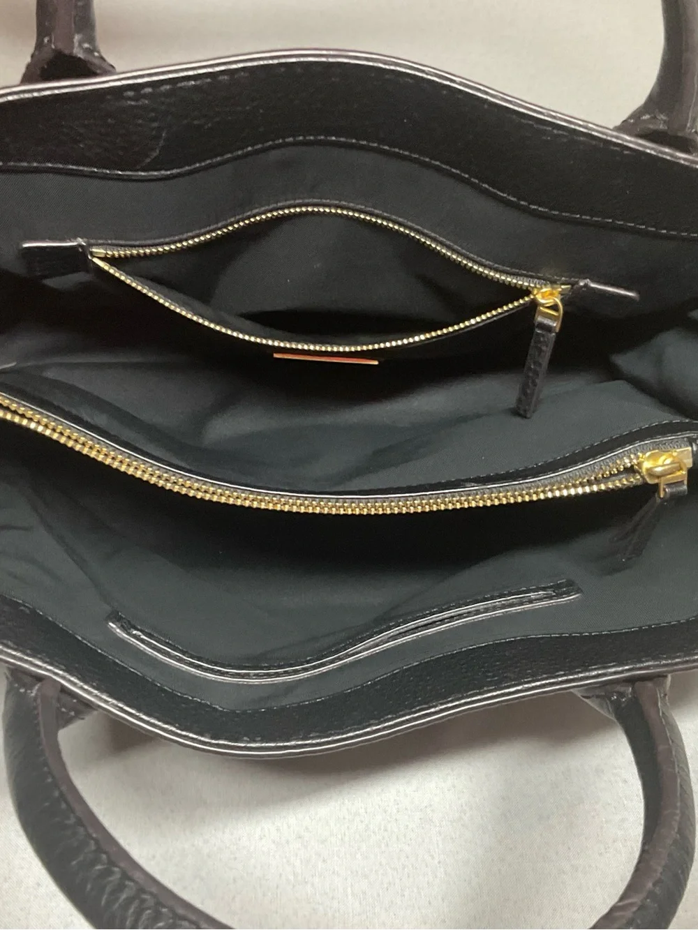Tory Burch McGraw Triple Compartment Black Leather Satchel Bag